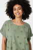 Khaki | Broderie Anglaise Oversized Blouse