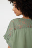 Khaki | Broderie Anglaise Oversized Blouse
