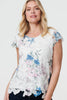 White | Floral Lace Layered Frilled Blouse Top
