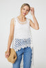 White | Lace Sleeveless High Low Top