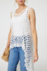 White | Lace Sleeveless High Low Top