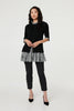 Black | Layered Ruffled Shirt Jumper Top
