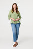 Green | Lace Detail V-Neck Relaxed Blouse