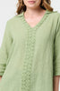 Green | Lace Detail V-Neck Relaxed Blouse