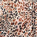 Beige | Animal Print Tie-Up Keyhole Neck Blouse
