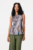 Beige | Animal Print Sleeveless Curve Hem Top
