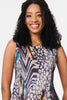 Beige | Animal Print Sleeveless Curve Hem Top
