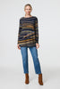 Navy | Stripe Print Long Sleeve Tunic Top
