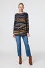 Navy | Stripe Print Long Sleeve Tunic Top
