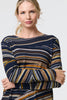 Navy | Stripe Print Long Sleeve Tunic Top

