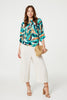 Orange | Printed Oversized Top with NecklaceGreen | Printed Oversized Top with Necklace