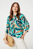 Green | Printed Oversized Top with Necklace