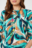 Green | Printed Oversized Top with Necklace