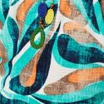 Green | Printed Oversized Top with Necklace