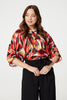 Orange | Printed Oversized Top with Necklace