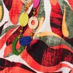 Orange | Printed Oversized Top with Necklace