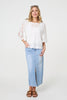 White | Embroidered 3/4 Sleeve Blouse
