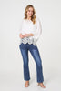 White | Lace Trim Sheer Layered Blouse
