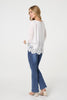 White | Lace Trim Sheer Layered Blouse
