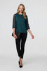 Green | Floral Lace 3/4 Sleeve Blouse
