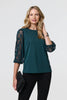 Floral Lace 3/4 Sleeve Blouse