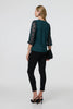 Green | Floral Lace 3/4 Sleeve Blouse
