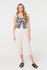 Black | Floral Sleeveless Split Front Crop Top

