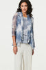 Grey | Tie Dye Semi Sheer Crochet Waterfall Top
