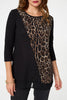Black | Animal Print Asymmetric Tunic Top
