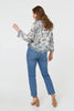 Grey | Leaf Embroidered Semi Sheer Lace Shirt

