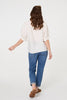 Cream | Floral Embroidered Puff Sleeve Blouse
