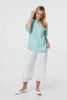 Green | Broderie Anglaise Button Front Blouse

