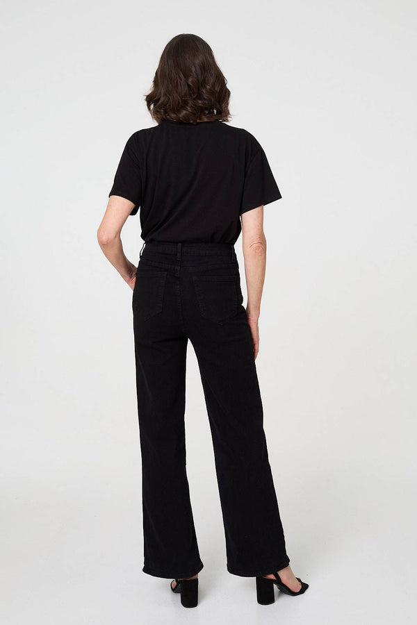 Black | Sparkly Star Print Short Sleeve T-Shirt

