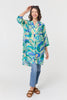 Green | Abstract Longline Relaxed Tunic Shirt
