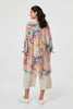 Pink | Floral Long Sleeve Longline Tunic Shirt
