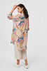 Pink | Floral Long Sleeve Longline Tunic Shirt
