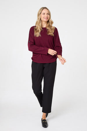 Red | Relaxed Batwing Sleeve Slouchy Jumper
