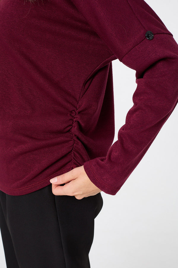 Red | Relaxed Batwing Sleeve Slouchy Jumper
