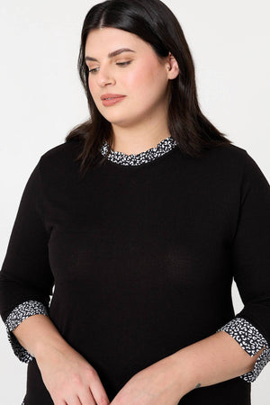 Black | Curve Layered Ruffled Shirt Jumper Top