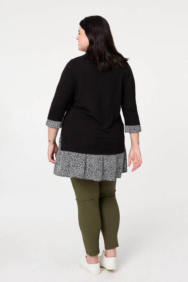 Black | Curve Layered Ruffled Shirt Jumper Top