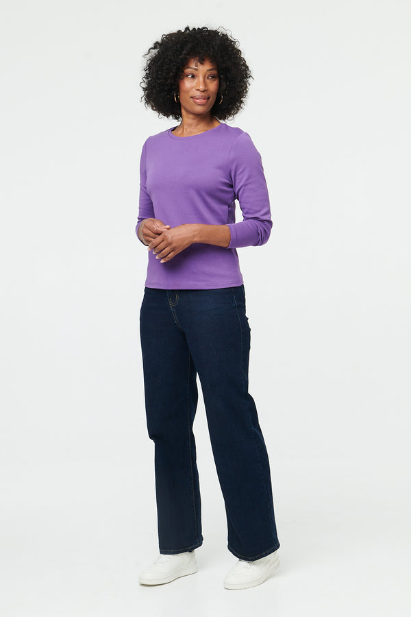 Purple | Slim Fit Long Sleeve T-Shirt