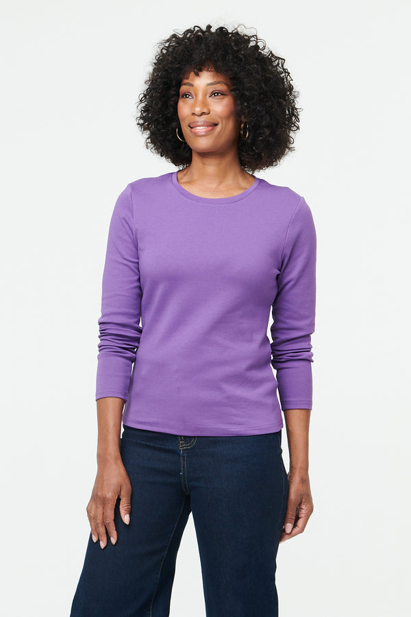 Purple | Slim Fit Long Sleeve T-Shirt
