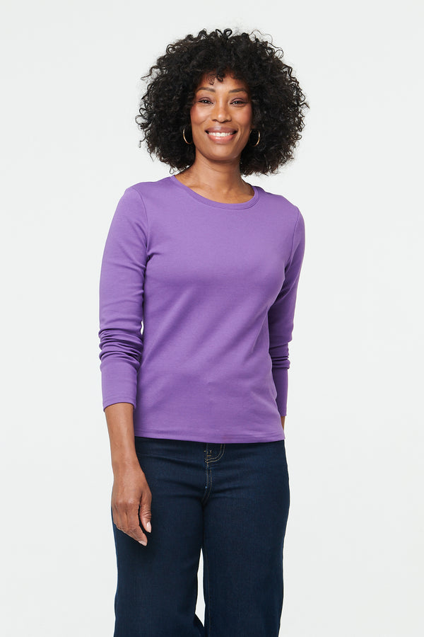 Purple | Slim Fit Long Sleeve T-Shirt
