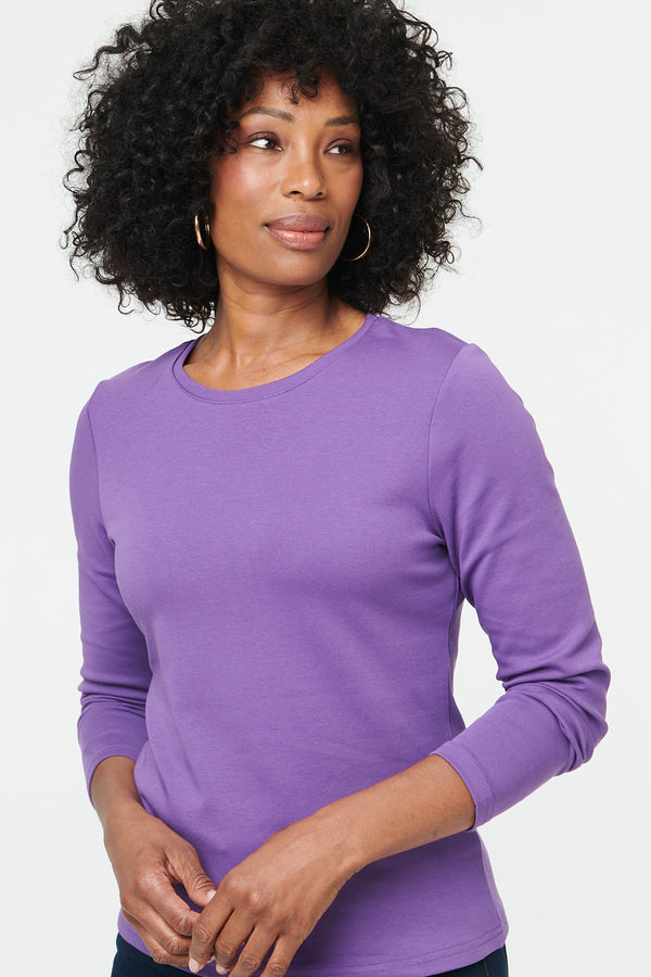 Purple | Slim Fit Long Sleeve T-Shirt