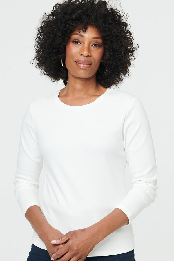 White | Slim Fit Long Sleeve T-Shirt