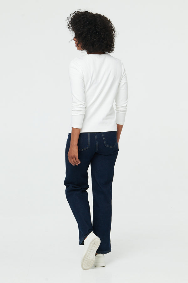 White | Slim Fit Long Sleeve T-Shirt