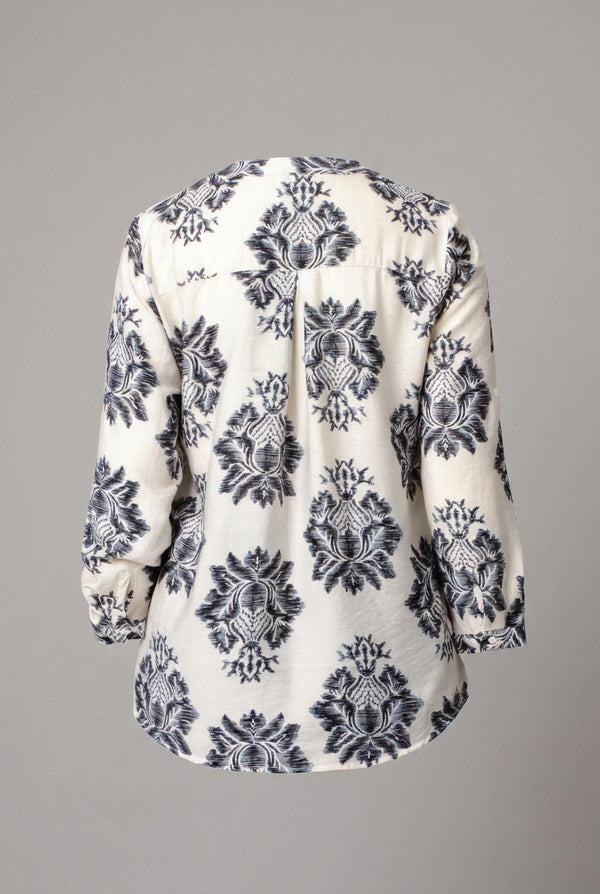 Black | Curve Floral Long Sleeve Blouse