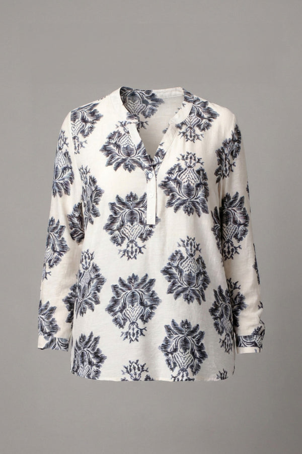 Black | Curve Floral Long Sleeve Blouse
