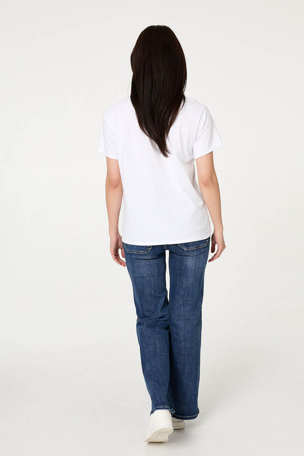White | Graphic Print Short Sleeve T-Shirt