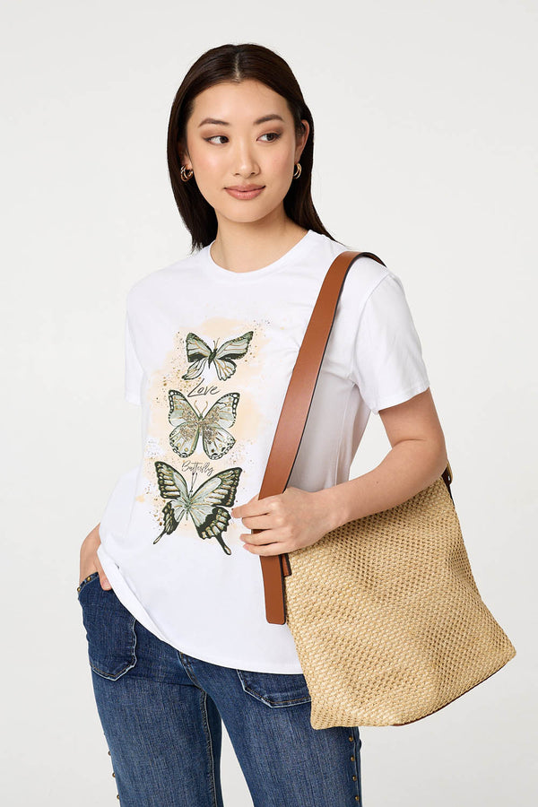 Green | Butterfly Printed Short Sleeve T-Shirt